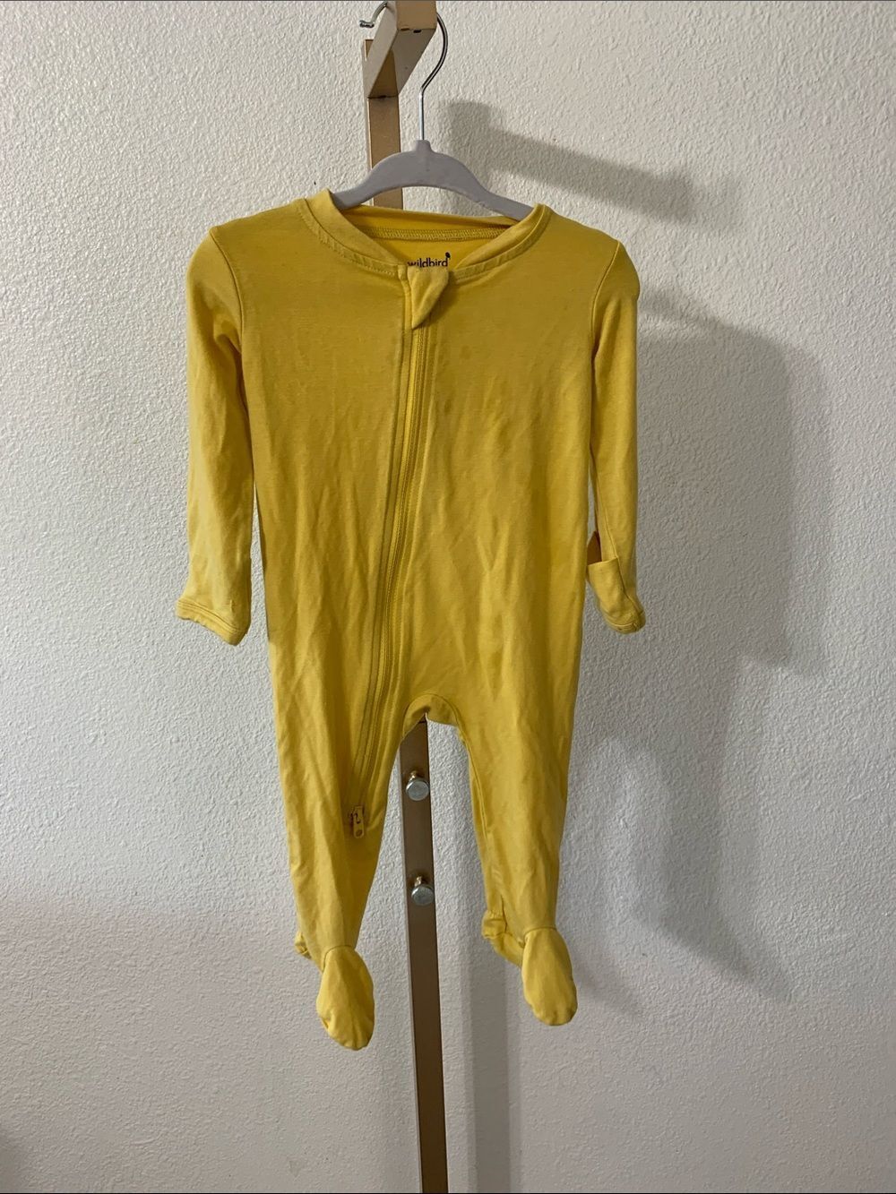 wildbird Yellow Footed Bamboo Baby One-Piece Zipper Sleeper- 3-6M